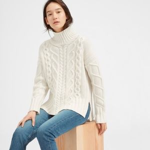 EVERLANE Wool-cashmere cable turtleneck